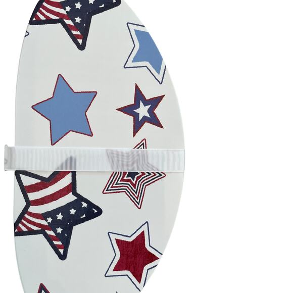 6pc Martha Stewart Patriotic Stars Round Placemats 15in Red White Blue USA NEW - Picture 5 of 6